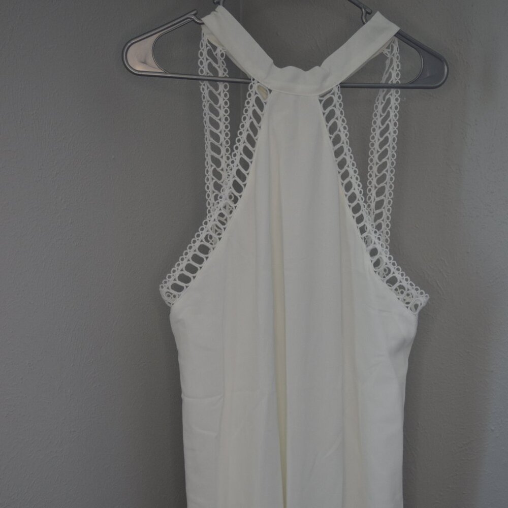 Cupshe Lace Halter Mini Dress in White, Size Large NWT